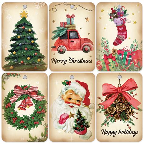 vintage holiday gift tags
